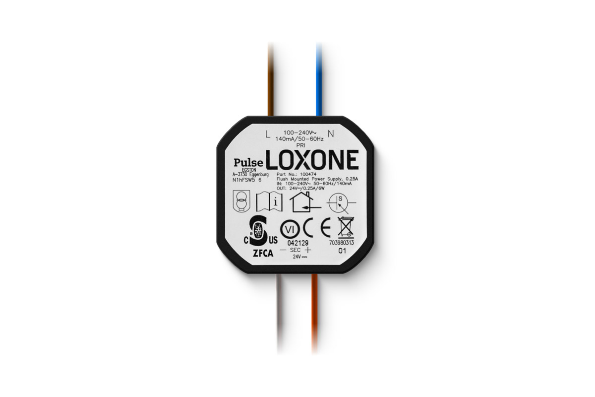 Loxone Unterputz Netzteil 0,25A 24VDC 6W Loxone Unterputz Netzteil 0,25A für 24VDC Smart Home Stromve