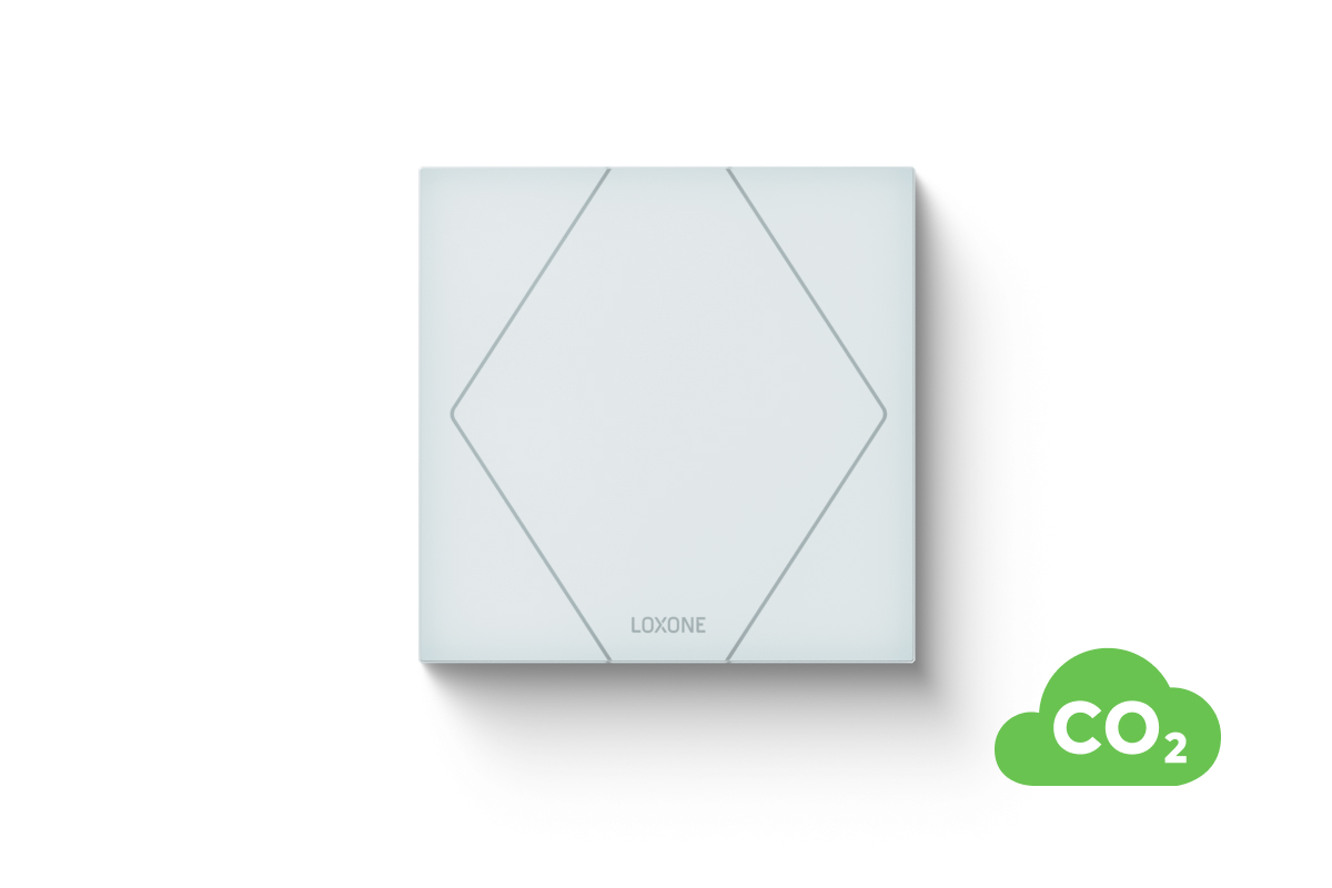Loxone Touch Pure Classic CO₂ Tree Glas-Taster Loxone Touch Pure Classic CO₂ Tree Wandtaster mit Sensor