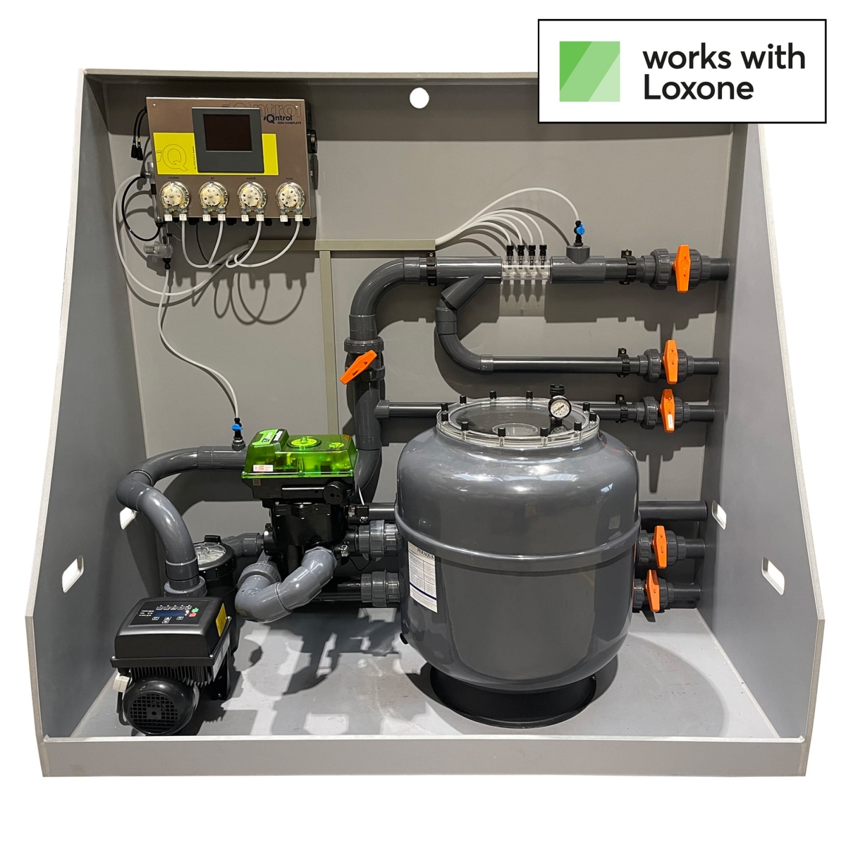 Komplette Poolfilteranlage mit Loxone kompatibler Steuerung