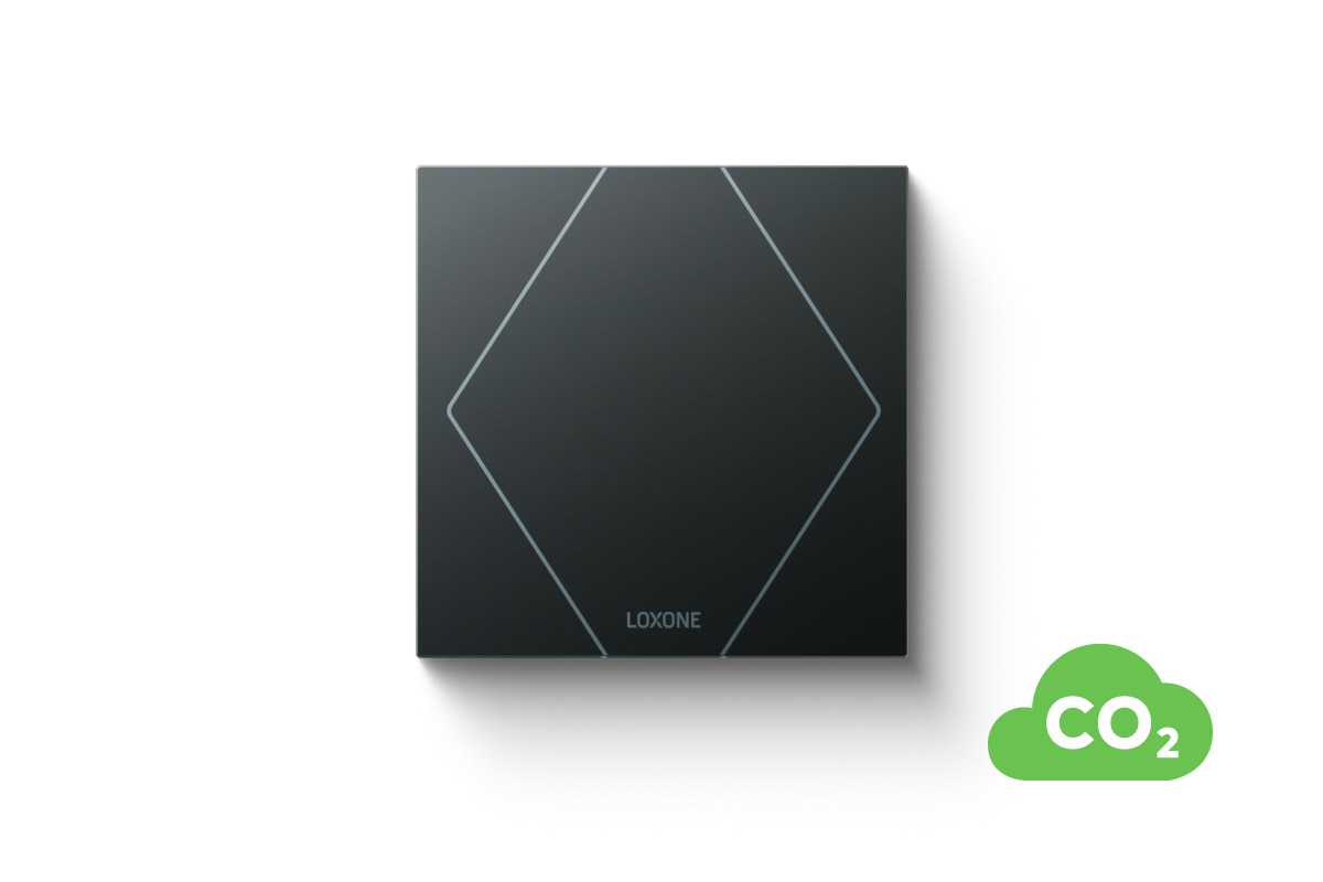 Loxone Touch Pure CO2 Anthrazit Loxone Touch Pure CO2 Taster anthrazit für Raumklima