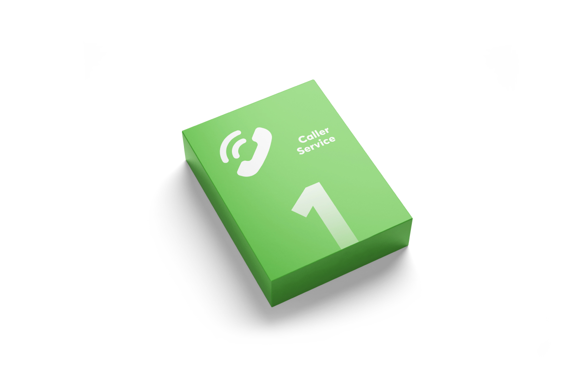 Loxone Caller Service 1 Jahr Paket in Grün mit Telefonsymbol