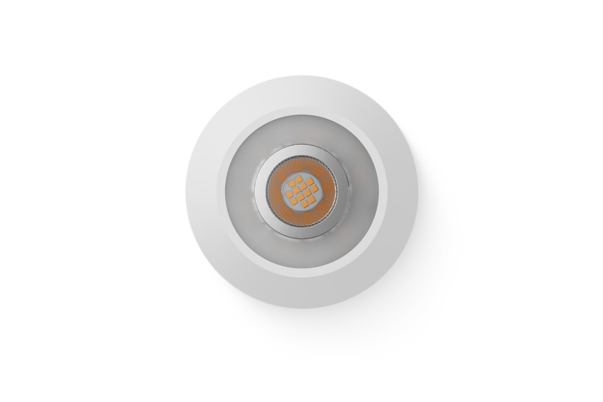 Runde LED Einbauspots weiß Runde weiße LED Einbauspotleuchte von vorn