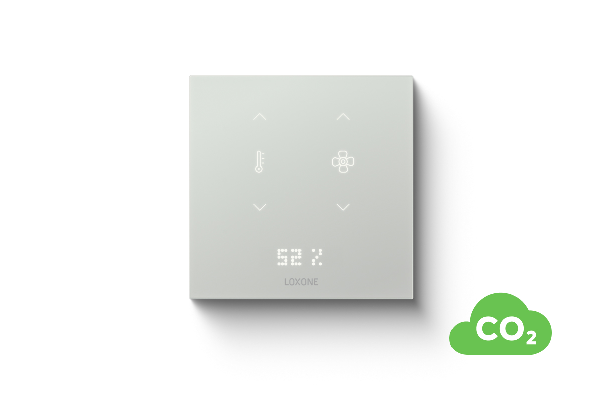 Loxone Touch Pure Flex CO₂ Tree Bedienpanel Loxone Touch Pure Flex CO₂ Tree mit LED-Display und Sensoren