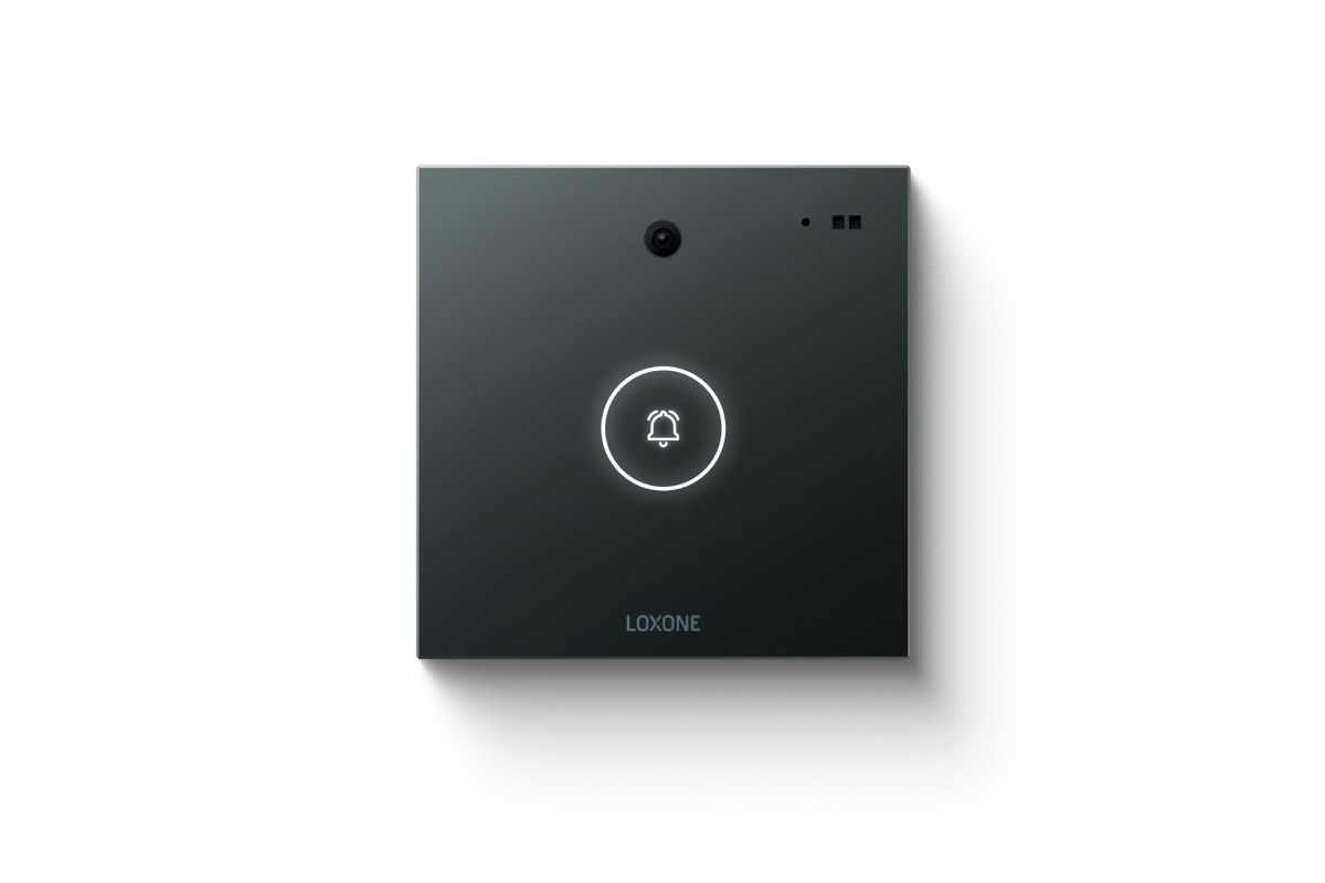 Loxone Intercom – smarte Video-Türklingel schwarz Loxone Intercom schwarze Video-Türklingel mit Kamera und LED