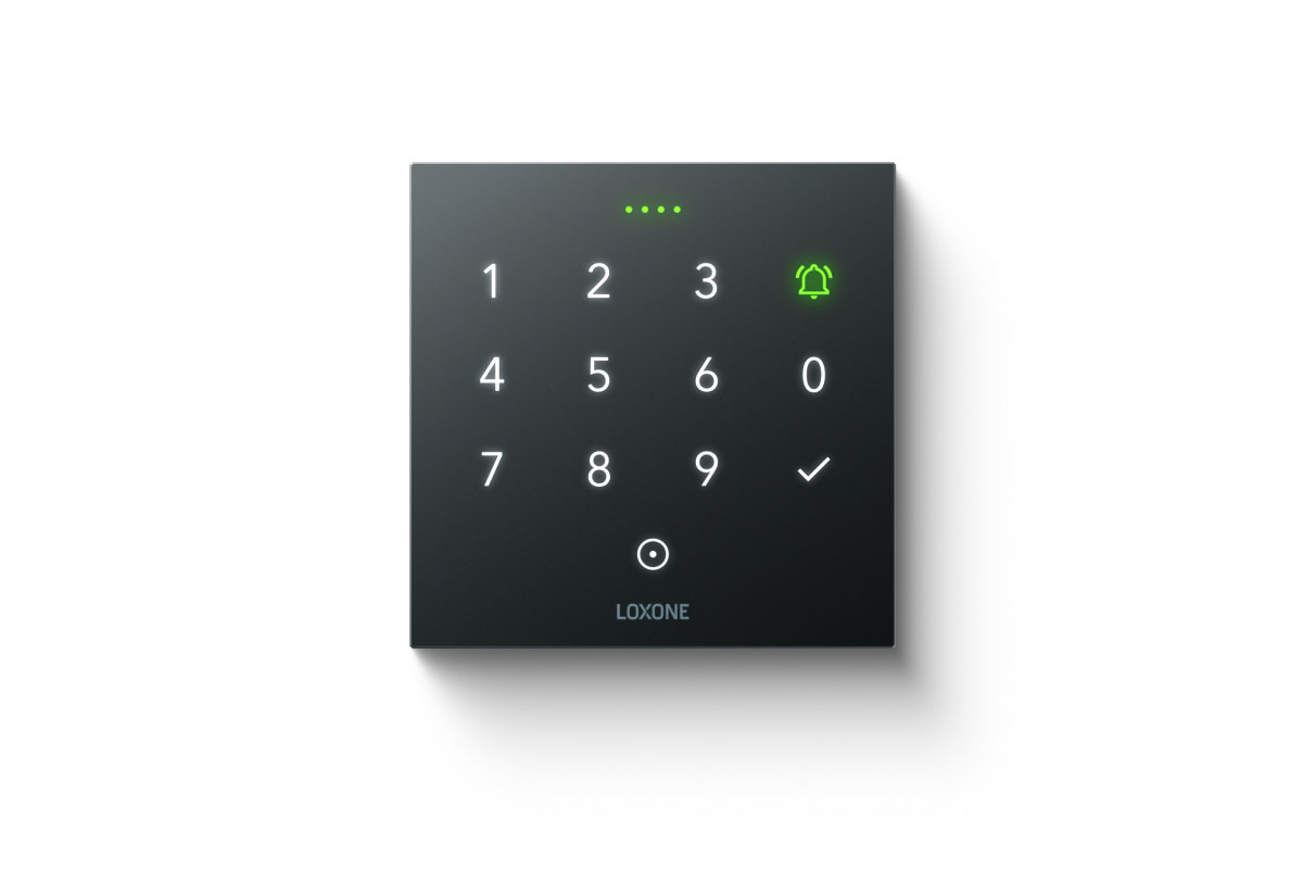 Loxone NFC Code Touch Tastatur schwarz Loxone NFC Code Touch Zutrittskontrolle mit Tastenfeld