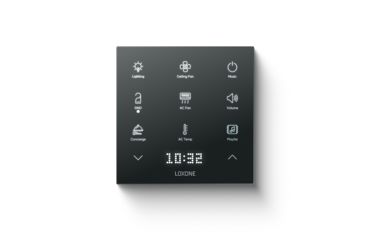Loxone Touch Pure Flex schwarzes Bedienelement Loxone Touch Pure Flex schwarz für Gebäudeautomation