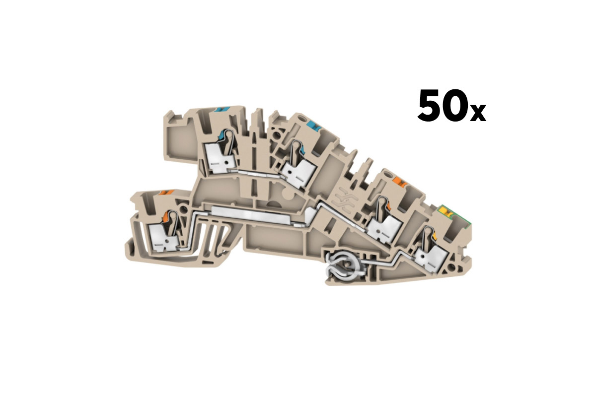 Weidmüller 3-Leiter-Installationsklemme AITB 2.5, 50 Stück